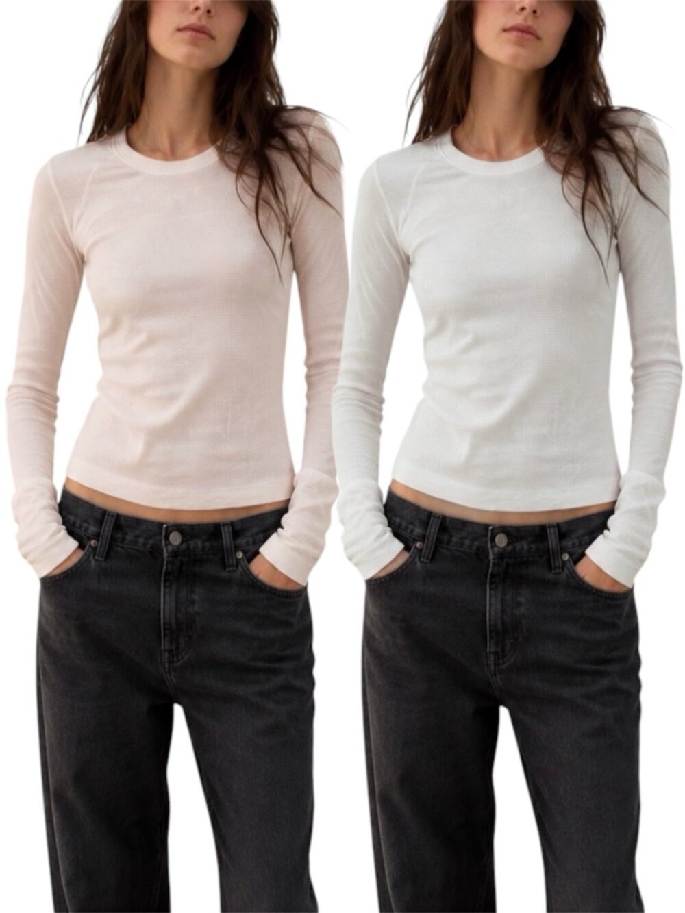 Bundle: S Pink & White Lululemon Swiftly Tech Long Sleeve Running Top